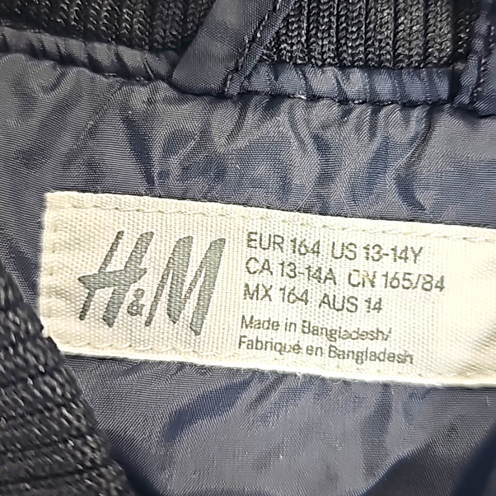 H&M Bomber Jacket Unisex Girls and Boys, 13-14Y, Black - Picture 9 of 10